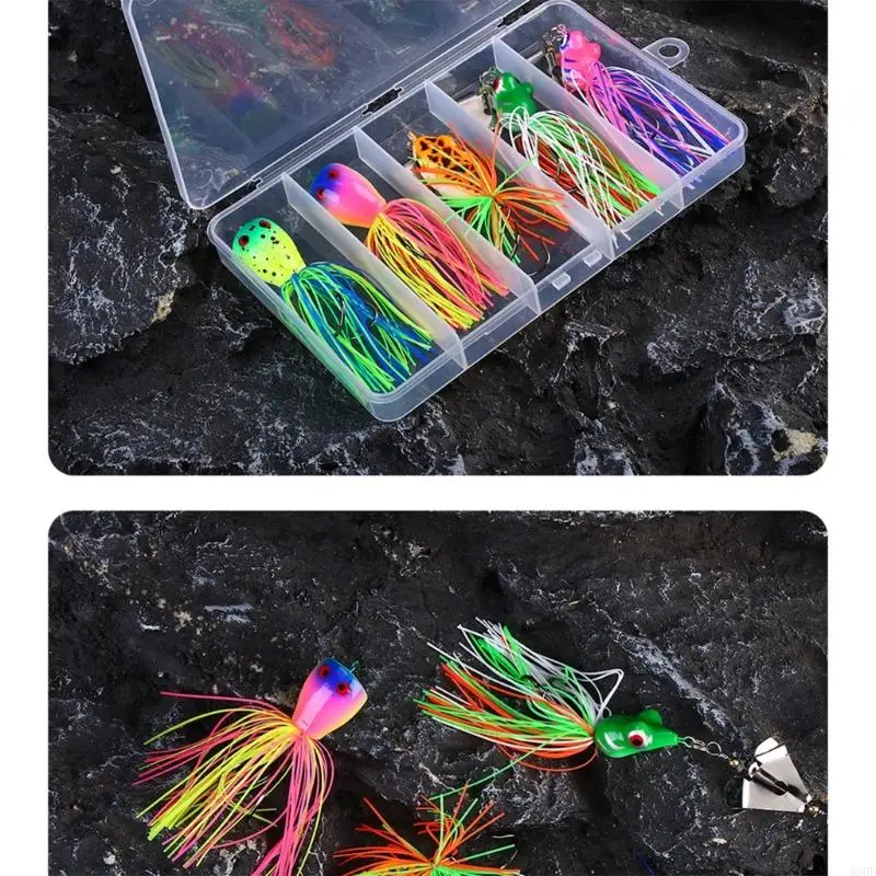 5Pcs Rotierenden Angeln Lockt Spinner Köder Harte Metall Haken Spinner Köder Frösche Swimbait Jig Locken Spinnerbait Dauerhafte – Detail 7