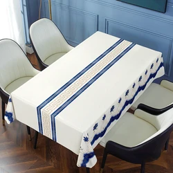 Strip Simplicity Style Polyester Tablecloth Household Simple Pattern Tablecloth Rectangular Kitchen Tablecloth