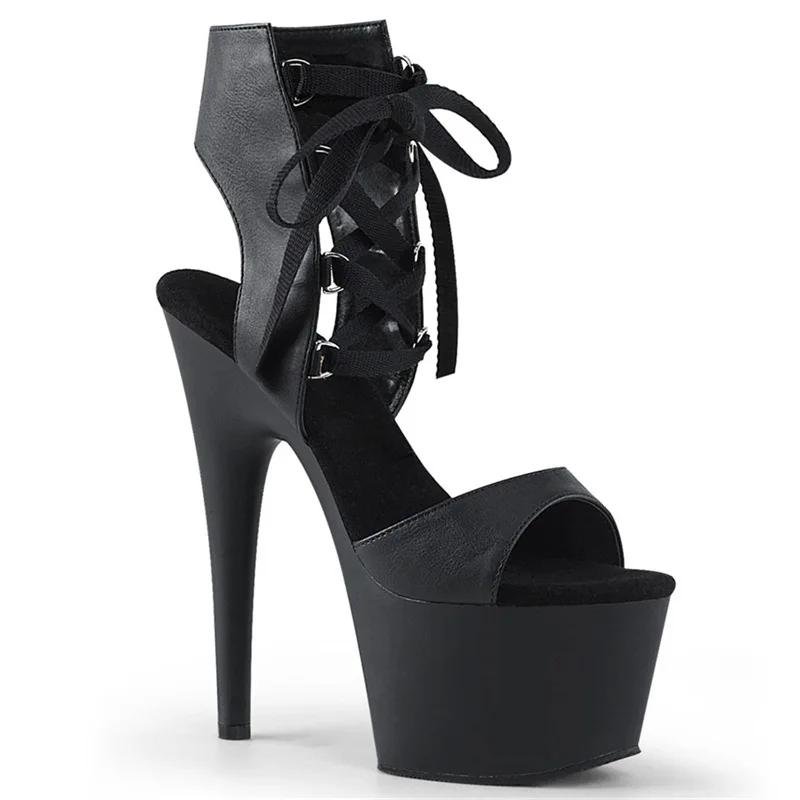 

Women Sexy High Heels 17CM Platform Stiletto Fringe Stripper Pole Dance Nightclub Stage Fashion Heeled Boots High-heeled Sandals