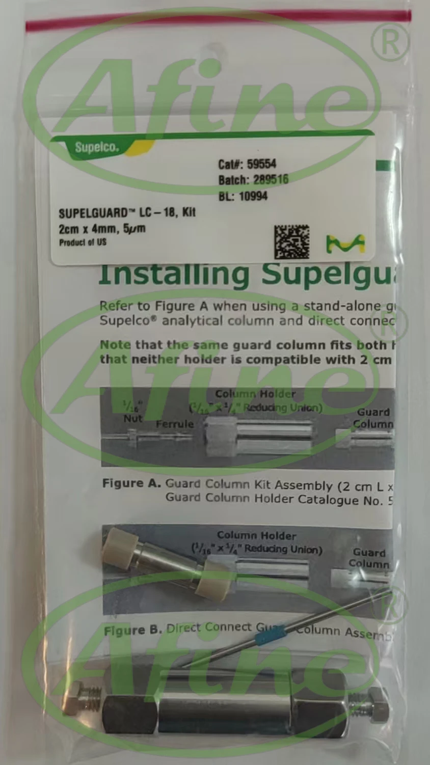 

AFINE Supelco 59554 SUPELCOSIL LC-18 (5µm) HPLC Columns L × I.D. 2 cm × 4 mm Supelguard Guard Cartridge