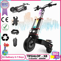 TIFGALOP Electric Scooter Adult K8 Dual Motor, Range 70 Miles, 12 Inch Street Tires Commuter Dual Suspension E-Scooter with Seat