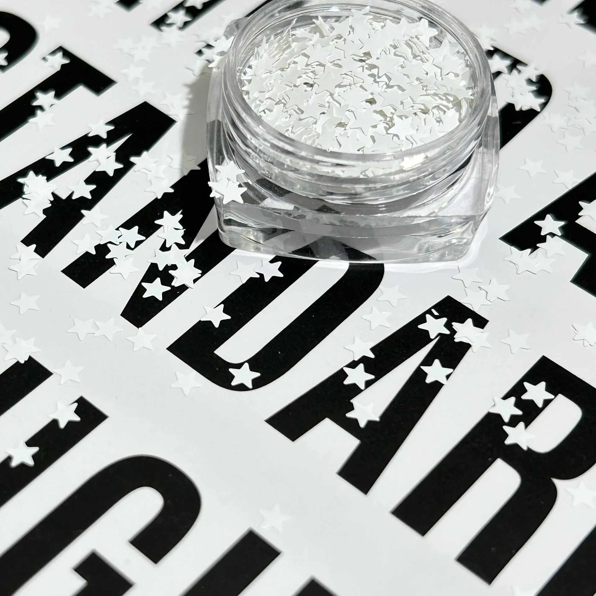 3 مم مسمار لامع اللون أبيض وأسود نجمة مسمار الفن الصيف تألق اكسسوارات الديكور