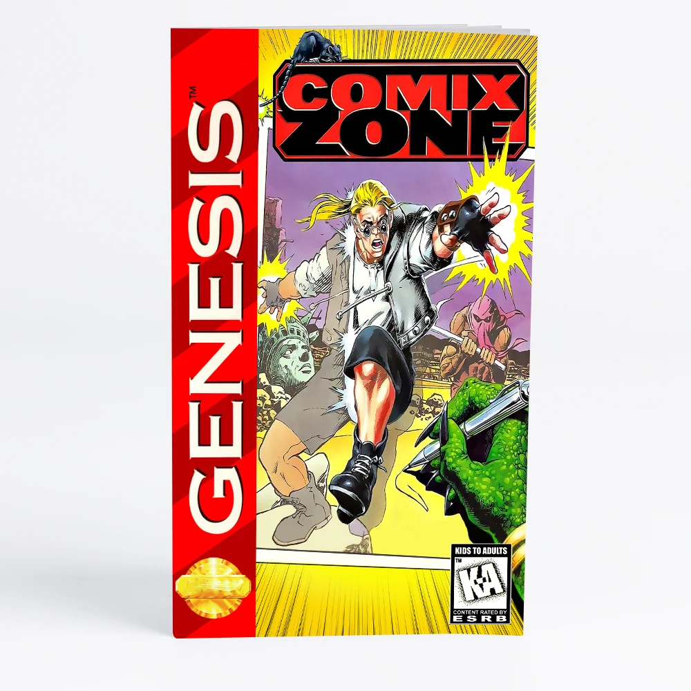 Retro Comix Zone 16bit  game cartridge for Sega Genesis Megadrive video game consoles