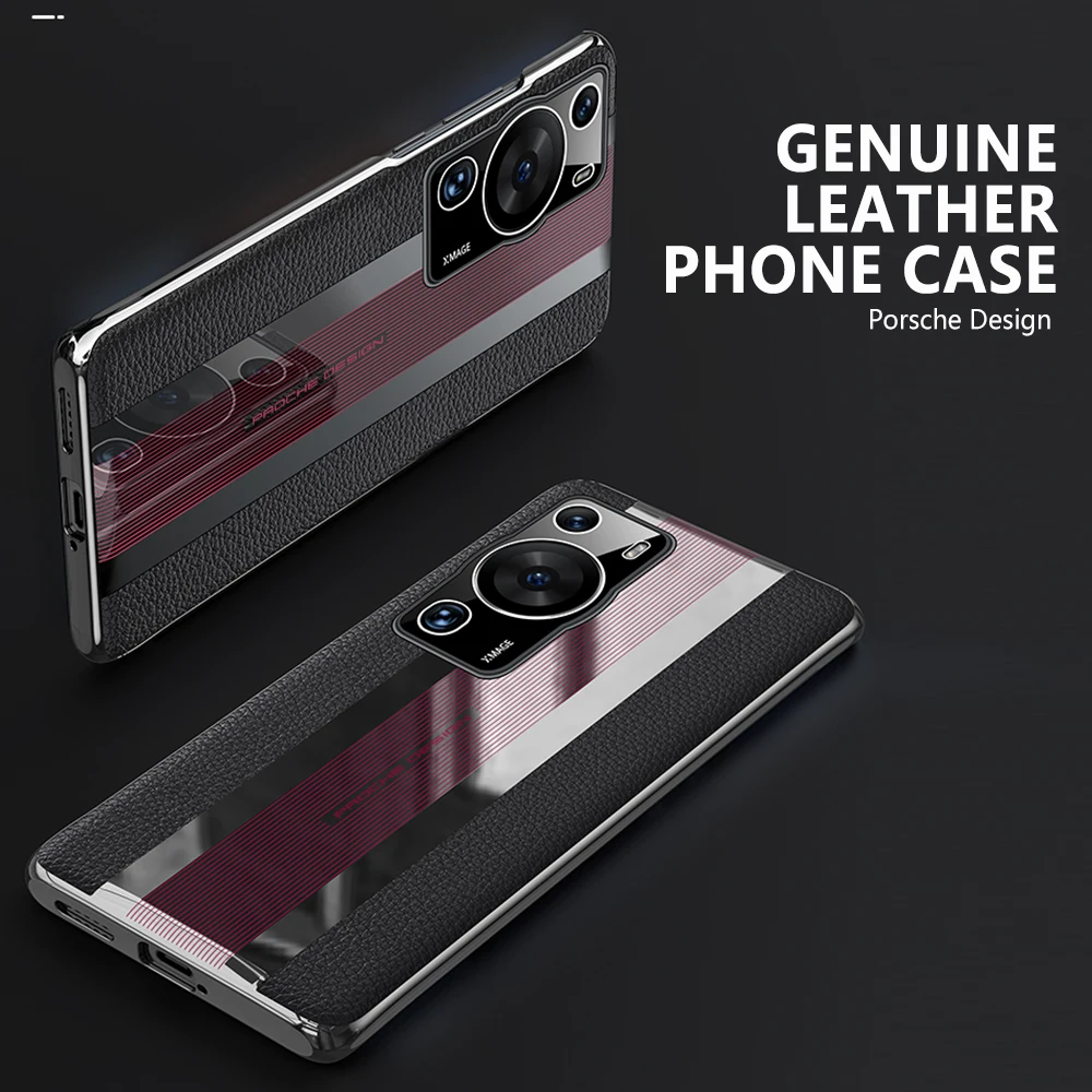 Genuine Plating Leather Case for Huawei P60 Pro Original Luxury 100% Natural leather Protection Hard Cover For P60 Capa