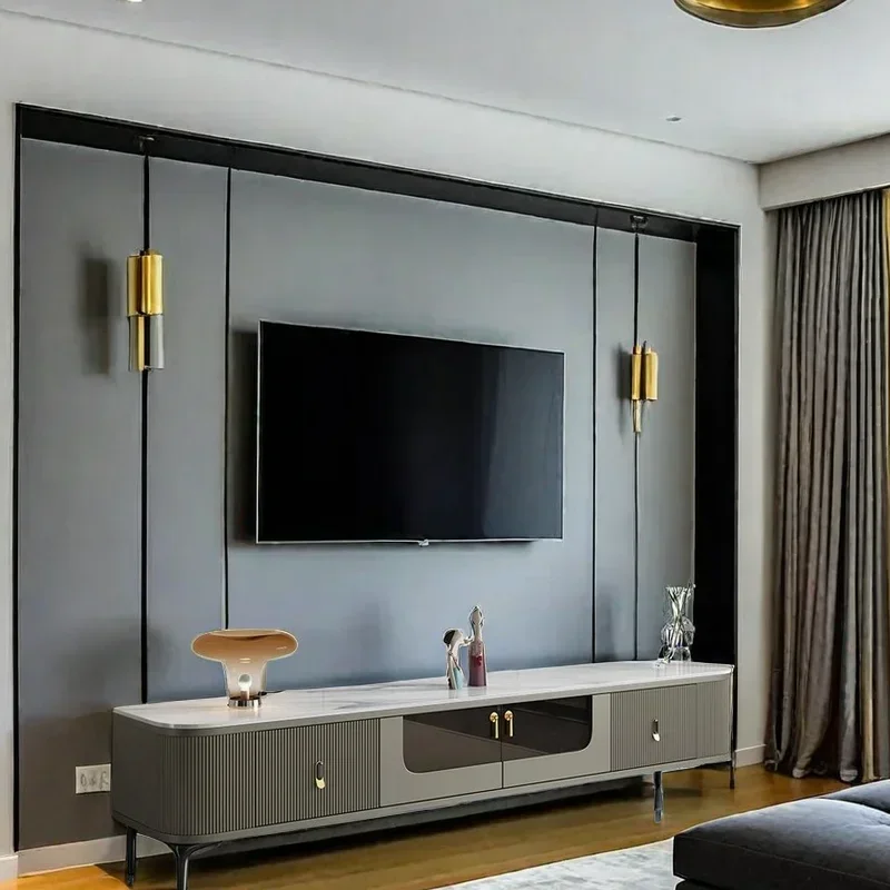 Mueble de TV para sala de estar, organizador de exhibición de muebles industriales, estante Simple barato, consola móvil con soporte moderno de mediados de siglo