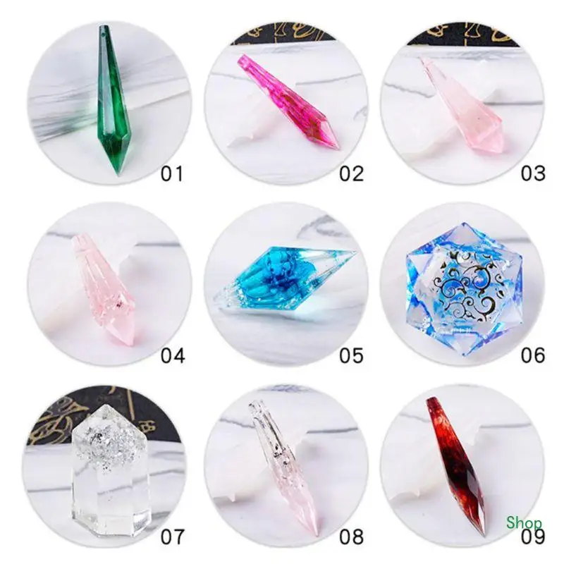 Dropship Crystal Epoxy Resin Mold Pendulum Casting Silicone Mould Jewelry Making Tools