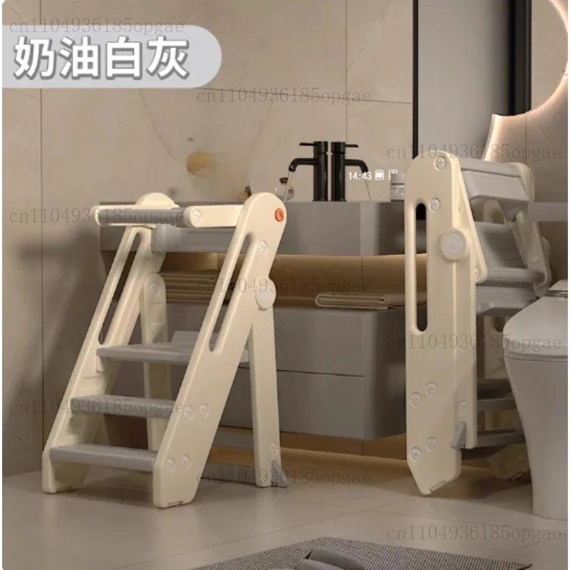 Foldable Practical Learning Tower Washstand Step Stool,  Ascending Footstool, Adjustable Hand Washing Stairs,