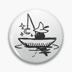 Snufkin Fishing For Stars Soft Button Pin Creative Hat Lover spilla spilla Cartoon Collar Gift Metal Fashion Clothes Funny