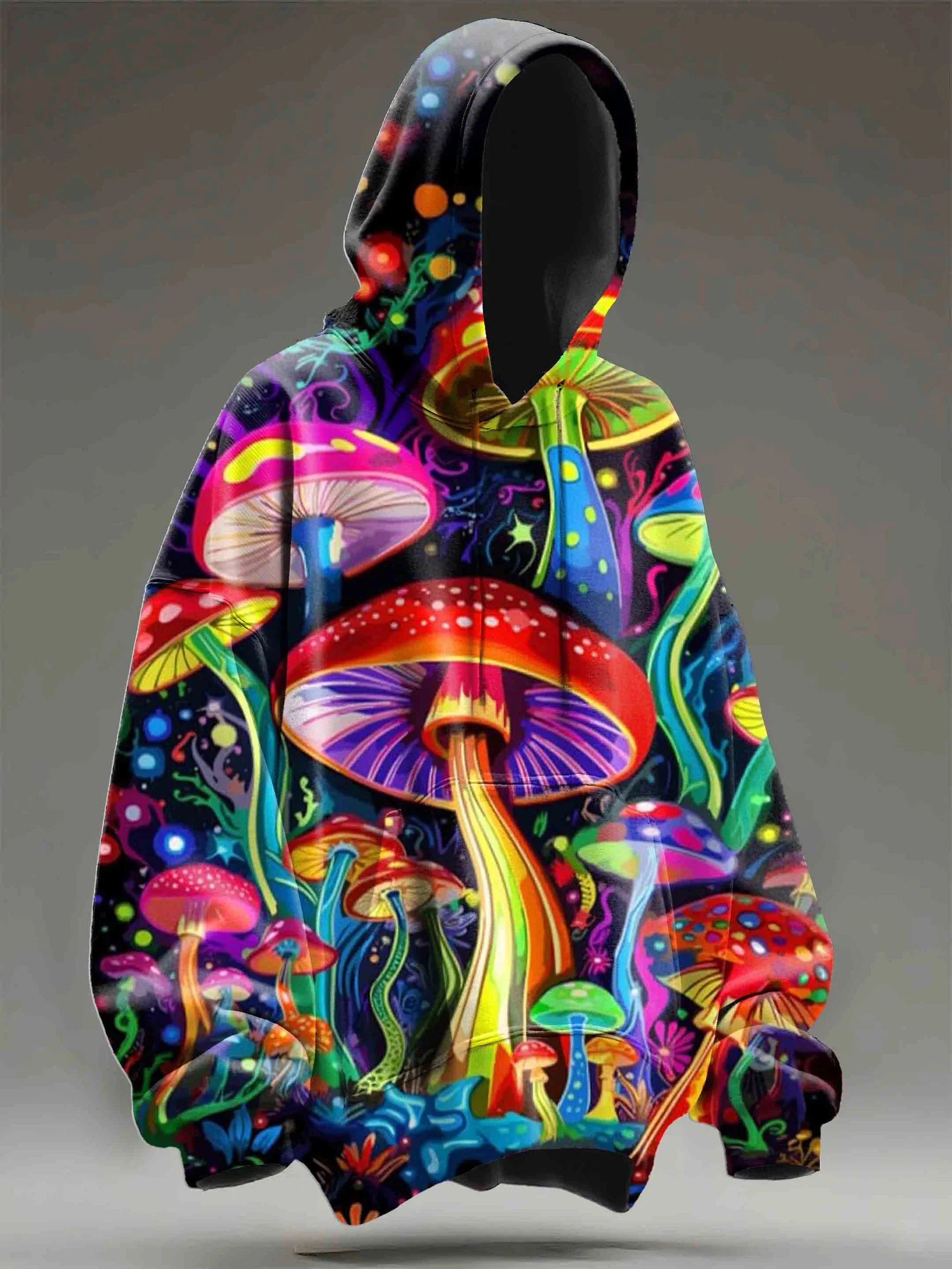 2027 Colorful Psychedelic Mushrooms 3D Printed Hoodie Sweatshirt Casual Women Men Hoodies Streetwear Fashion - view 2