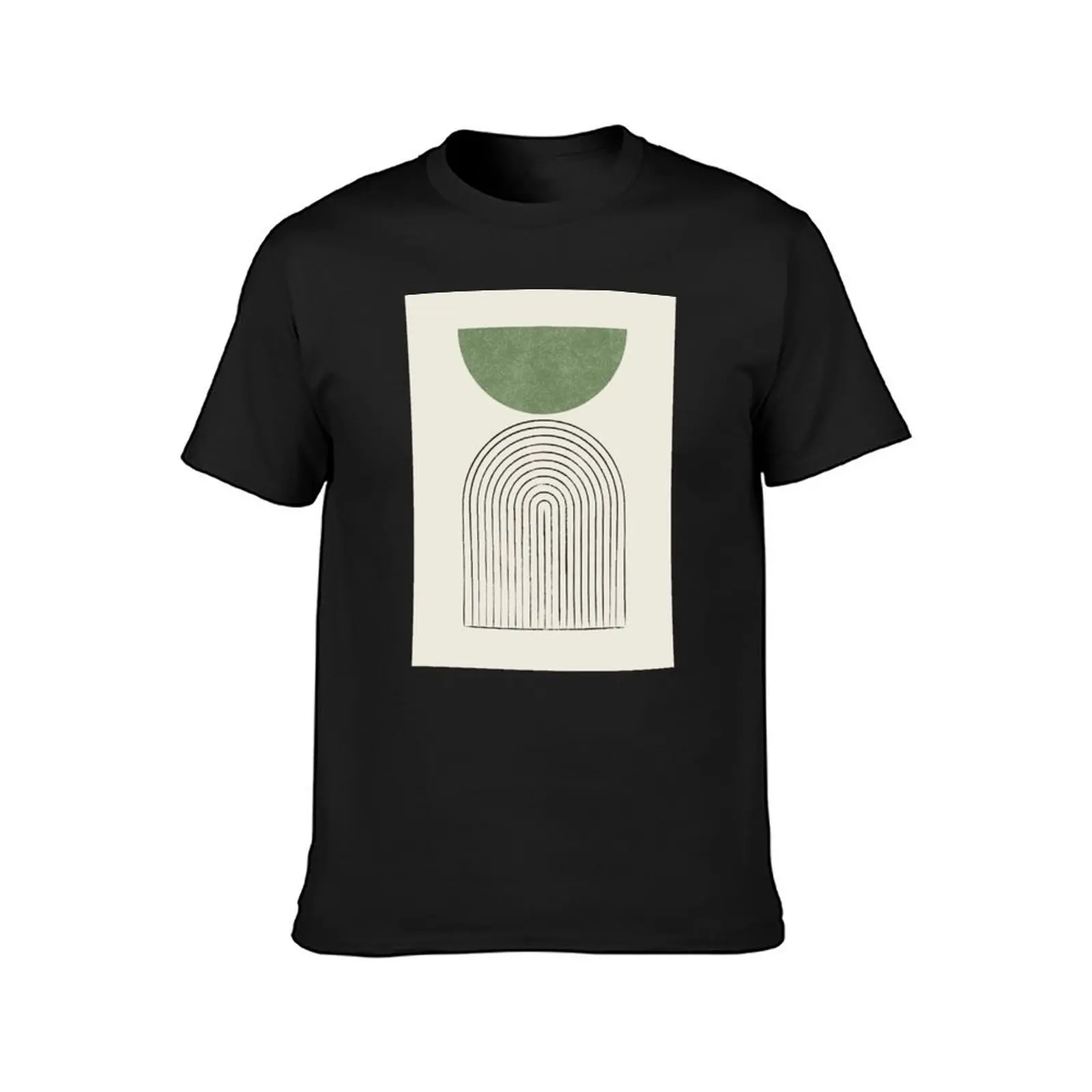 Arch Balance Green - Mid century modern T-Shirt anime summer top plain designer t shirt men