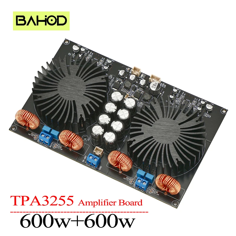 BAHOD TPA3255 Amplifier Board Dual Chip High Power 600w+600w Dual Channel Digital Class D HiFi Audio Amplifier Board