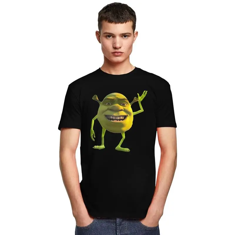 Custom Funny S-Shreks Cartoon Film T Shirts Men Short Sleeved T-shirt Summer Tee Soft Cotton Slim Fit Tshirt Gift