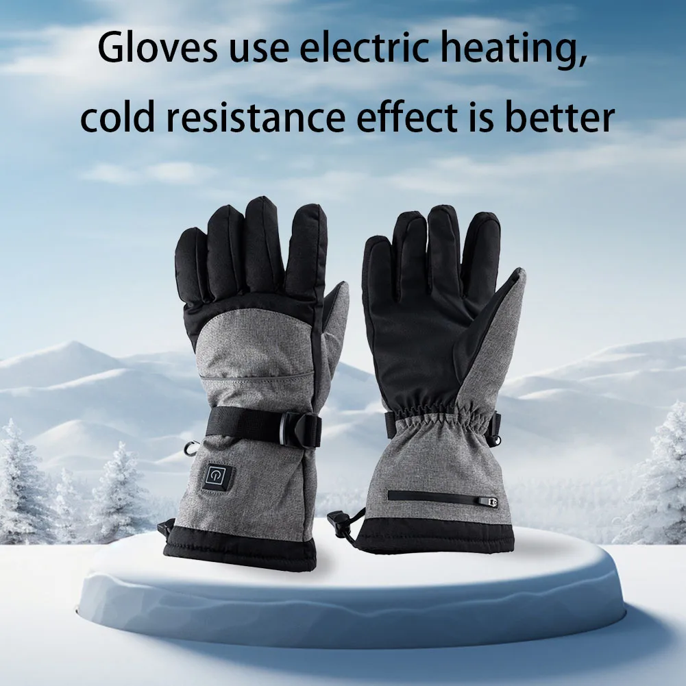 Electric Heated Gloves Electric Heating Mittens Waterproof Touch Screen Smart Heating Gloves Battery Operated for Skiing Riding