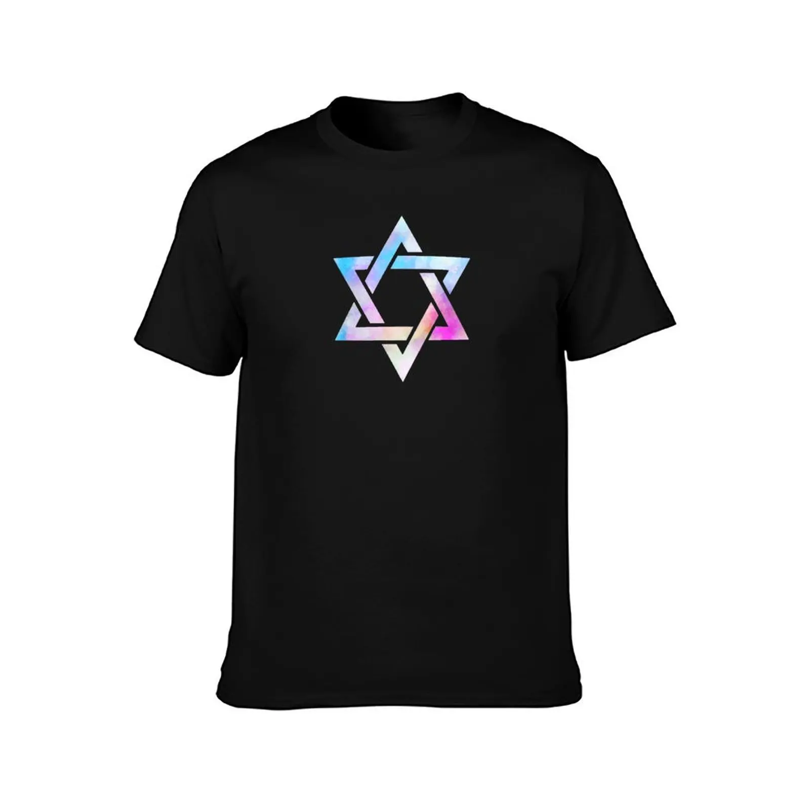 Star Of David Watercolor T-Shirt customs oversized graphics black t shirts for men image 2