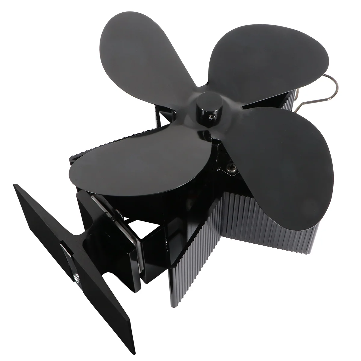 Вентилятор для камина Черный тепловой вентилятор для печи Бесшумный циркулятор теплого воздуха Экологически чистый Энергосбережение Защита от перегрева