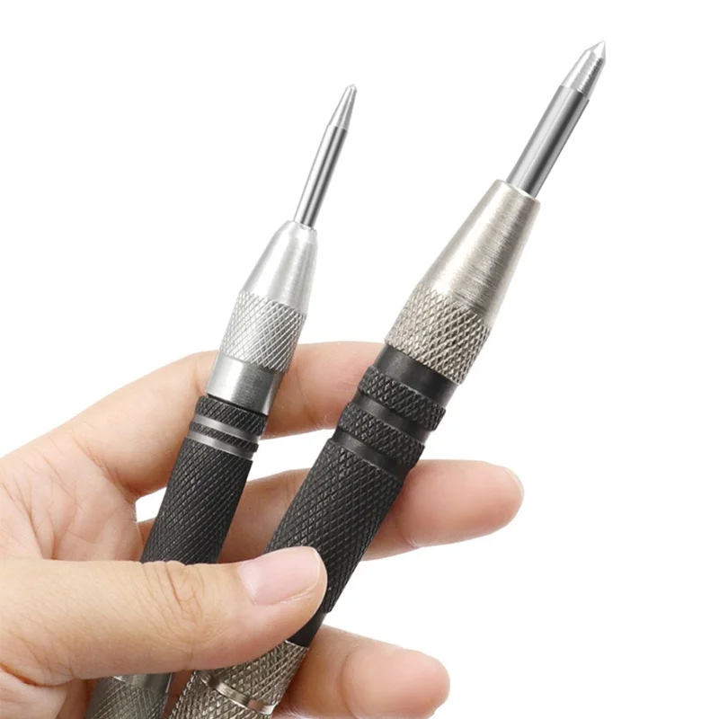 1pc Automatic Centre Punch Spring Loaded Locator Adjustable Center Pin Woodworking Metal Tools Press Dent Marker Kit