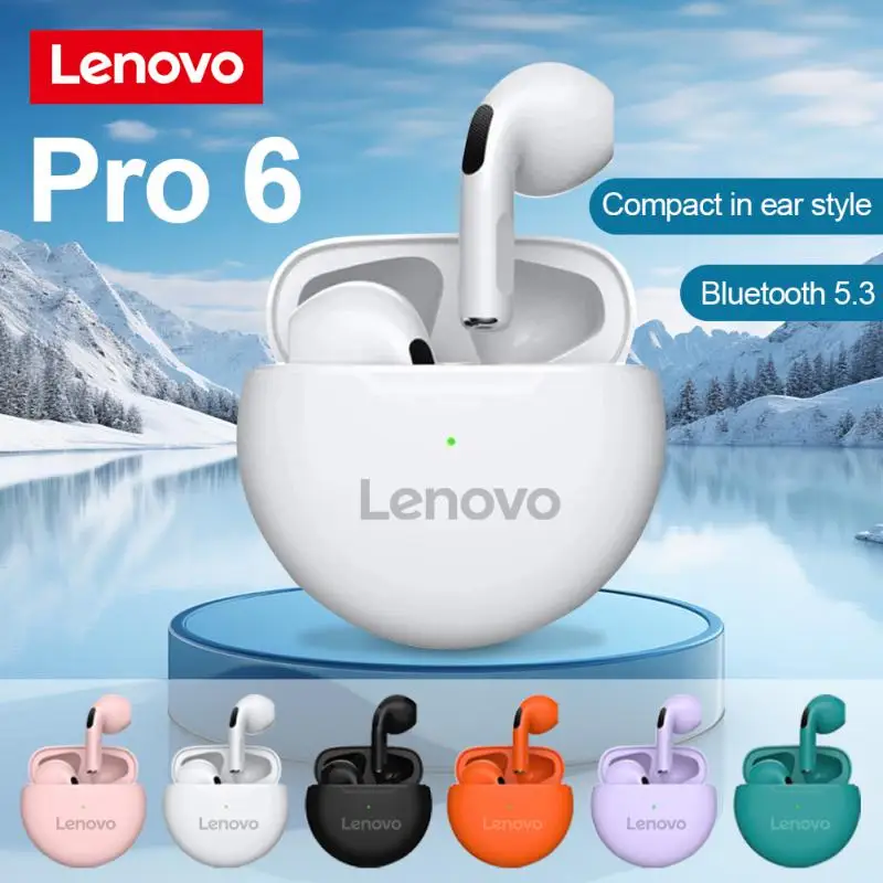 Lenovo Bluetooth 5.0 Pro 6 Earphones Charging Box Wireless Headphone 9D Stereo Sports Earbuds Lenovo ht38 lp40 Pro J6 Headsets