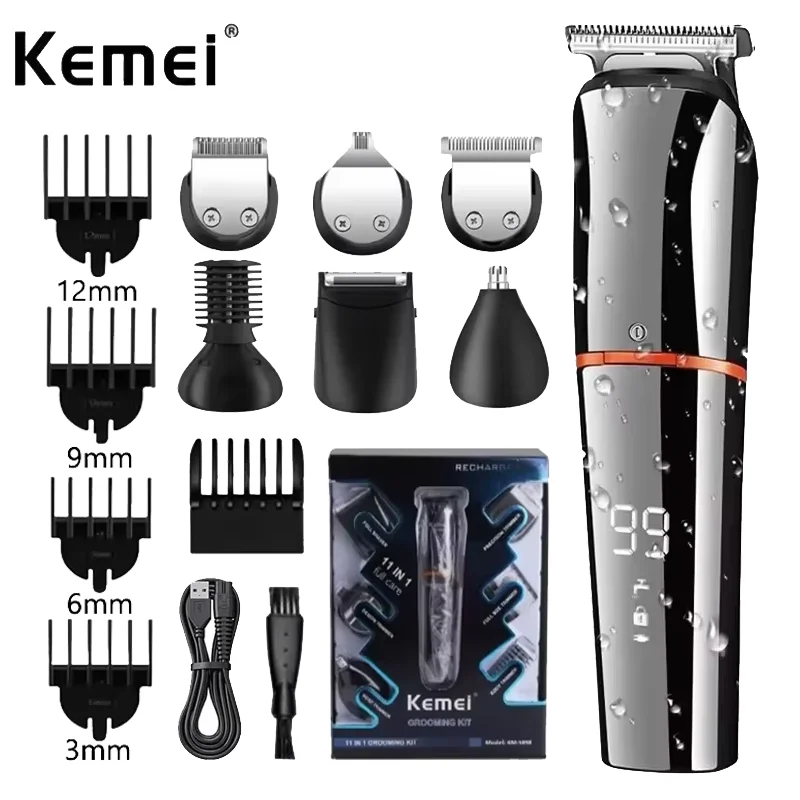 الأصلي Kemei شاشة ديجيتال الكل في واحد الشعر المتقلب للرجال الحاجب أداة تهذيب اللحية مقص الشعر الكهربائية أدوات للعناية الشخصية حلاقة