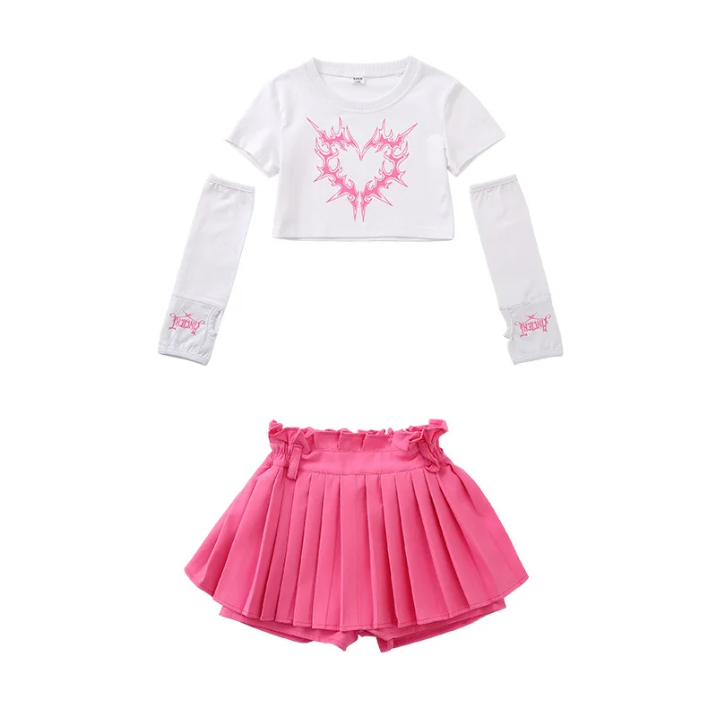 Nieuwe kinderjazzdanskostuums Meisjes Jazz Fried Street Trendy kleding Meisjes Hiphop Hiphopdanspak