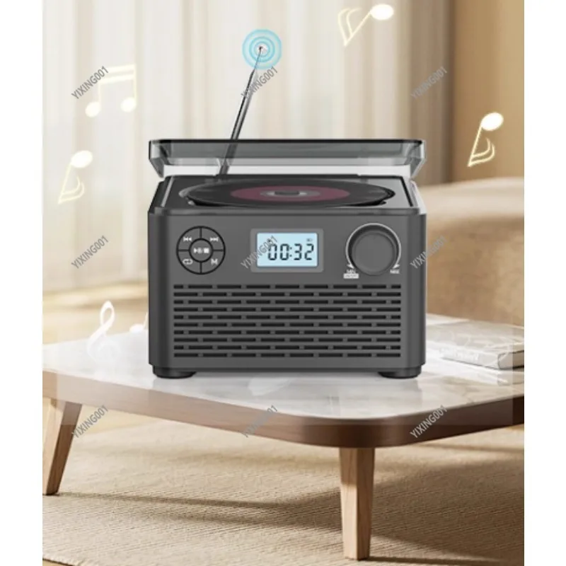 Retro Bluetooth CD Player Multi-Functional Home Audio with FM Radio USB SD Support English Music Disc Album Playback Gift