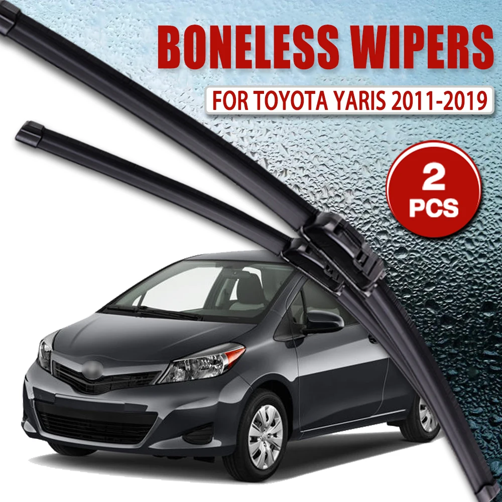 2pcs Special Car Wipers for TOYOTA Yaris MK3 Hatchback 2011-2019, J/U hook style windshield wipers