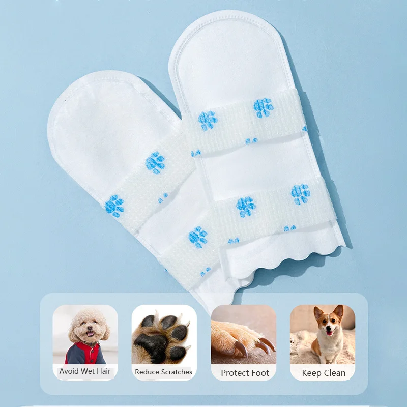 Dog Boots Paw Protection for Puppy Thickened Waterproof Dustproof Disposable Booties Pet Cats Shoes with Adjustable Straps