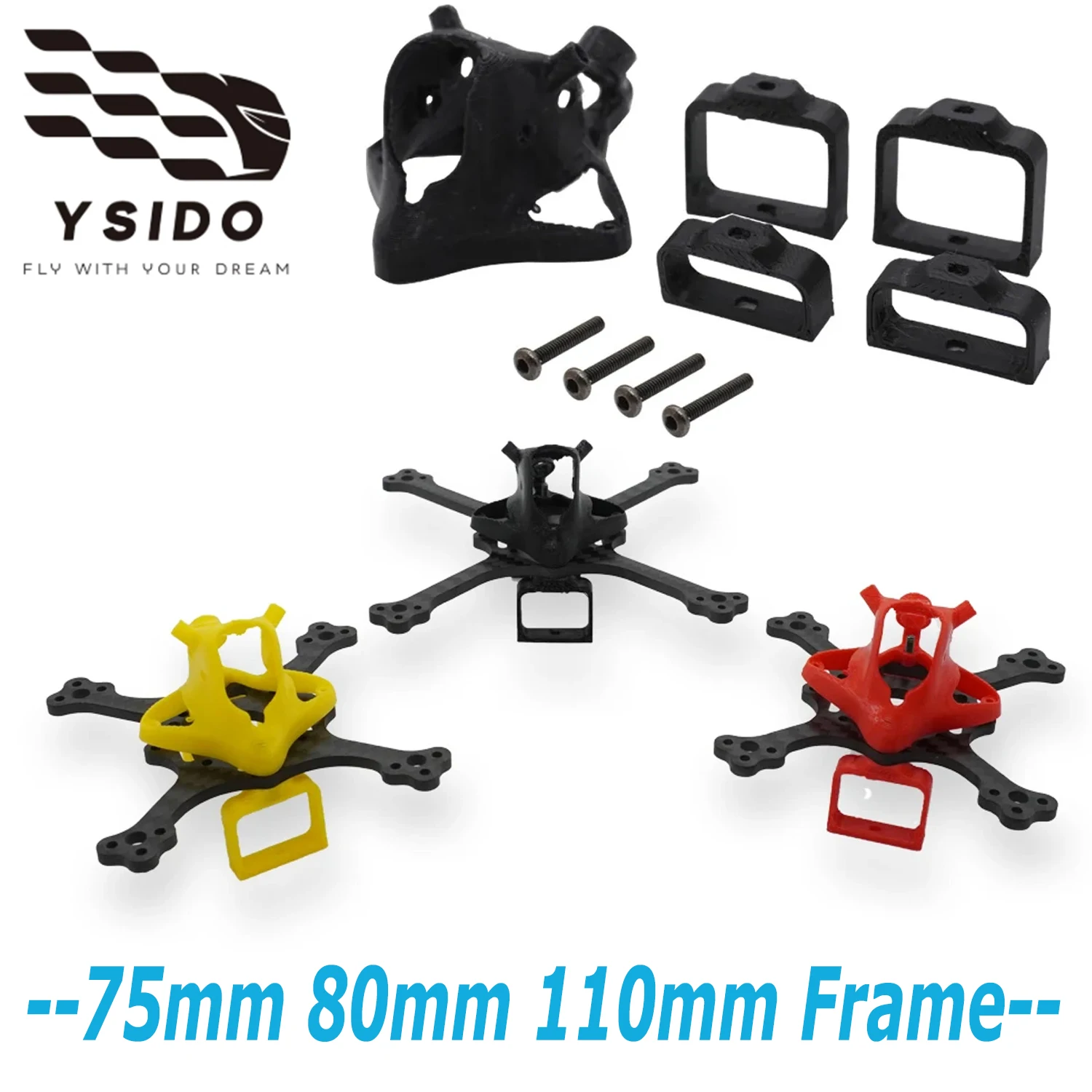 

YSIDO RC Micro Drone FPV Frame Kit 75mm 80mm 110mm Wheelbase For MINI RC FPV Freestyle Tiny Whoop Racing Drone Quadcopter Parts