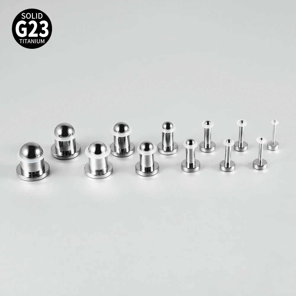 Mirror Surface Cylinder Ear Plugs Solid G23 Titanium Ear Gauges Expander Stretcher Ear Taper Body Piercing Jewelry 1.2mm-10mm