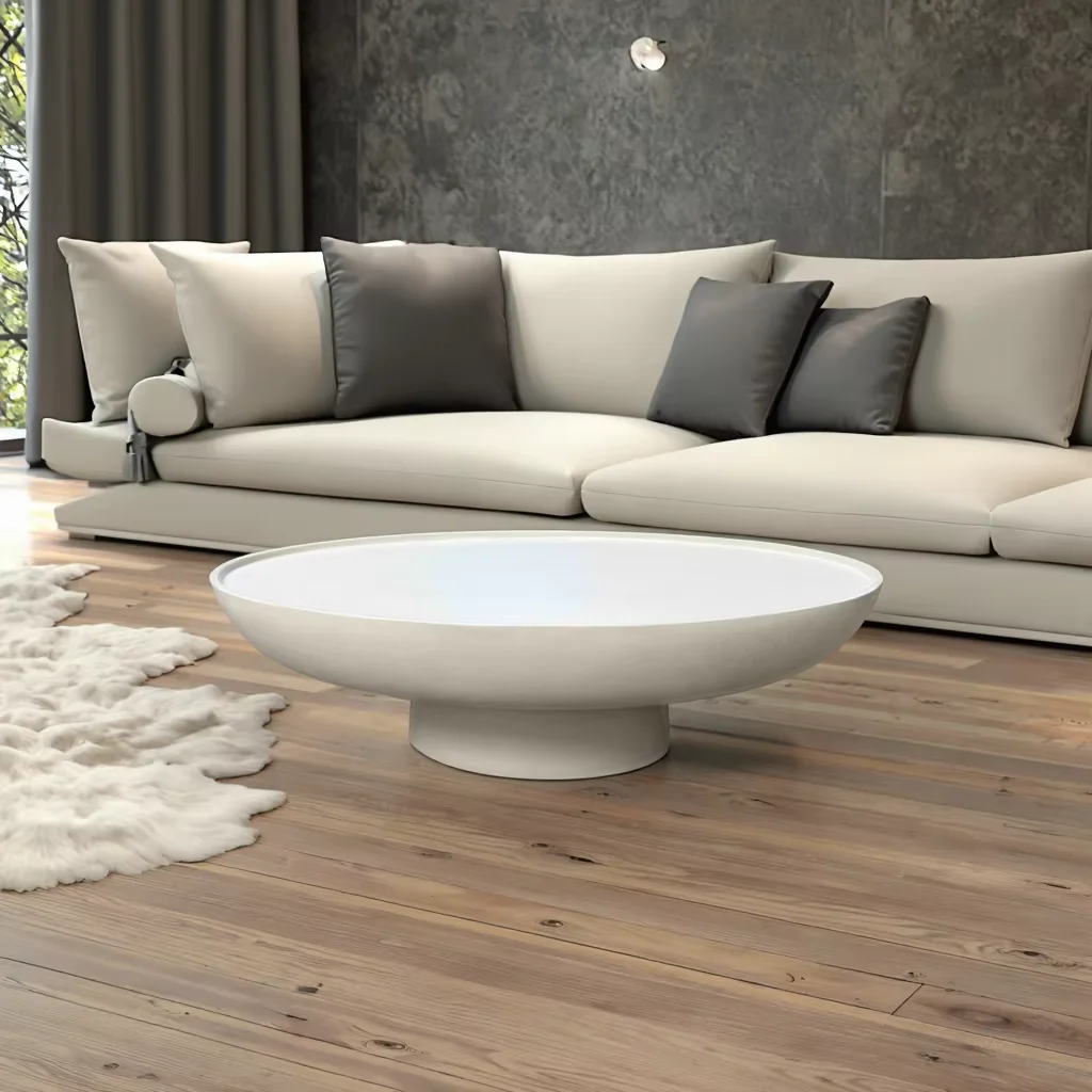 Luxury Fibreglass Oval Coffee Table Set Modern Design Living Room Furniture Decorative Plastic Center Table
