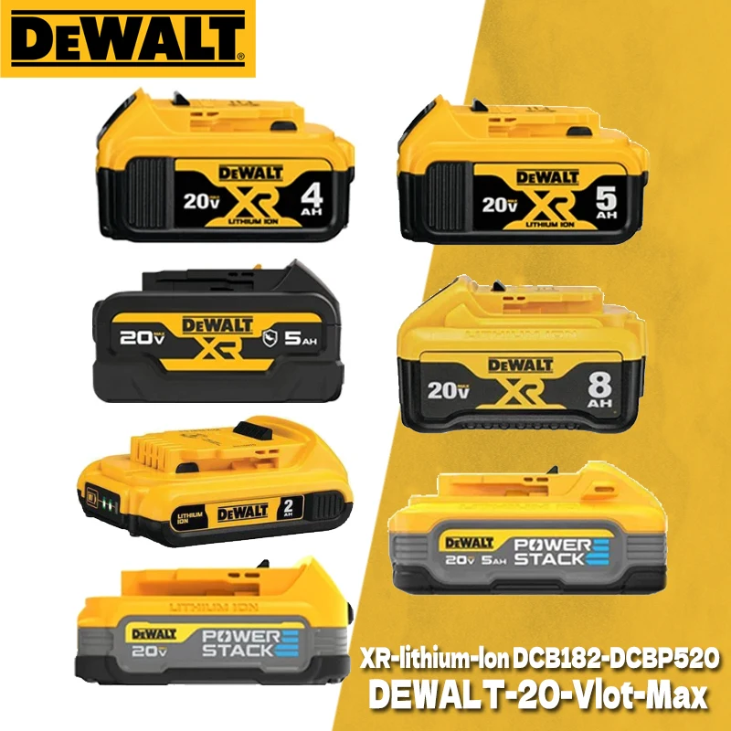 DEWALT DCB208 DCB184 DCB182 Lithium Battery For Dewalt Power Tools 20V 8AH 5AH 4AH 2AH DCBP520 DCB203 DCBP034 DCB184G