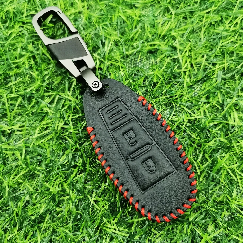 For Suzuki Baleno Ertiga Ciaz Ignis Kizashi Swift SX4 S-cross Vitars Leather Car Smart Key Cover Case Bag Protector Keychain