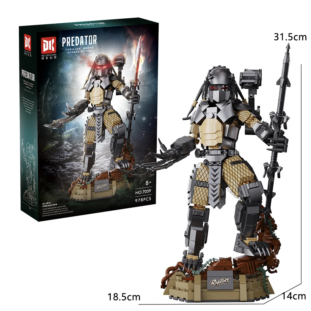 لعبة زينومورف آند ذا بريداتورز ليجا لبنات البناء الغريبة ضد. شخصية المفترس ألعاب نموذج شخصية Yautja&Alien للهدايا