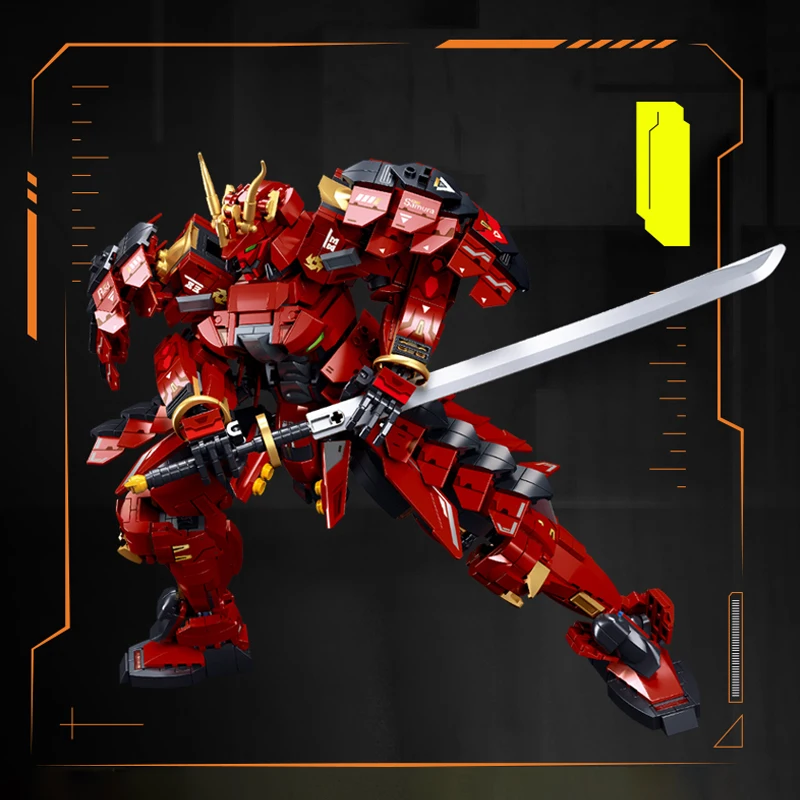 SLUBAN New Armored Samurai Mech Robot Classic Model DIY Action Figure Building Blocks Sets Bricks Assemble Children Toys Gifts