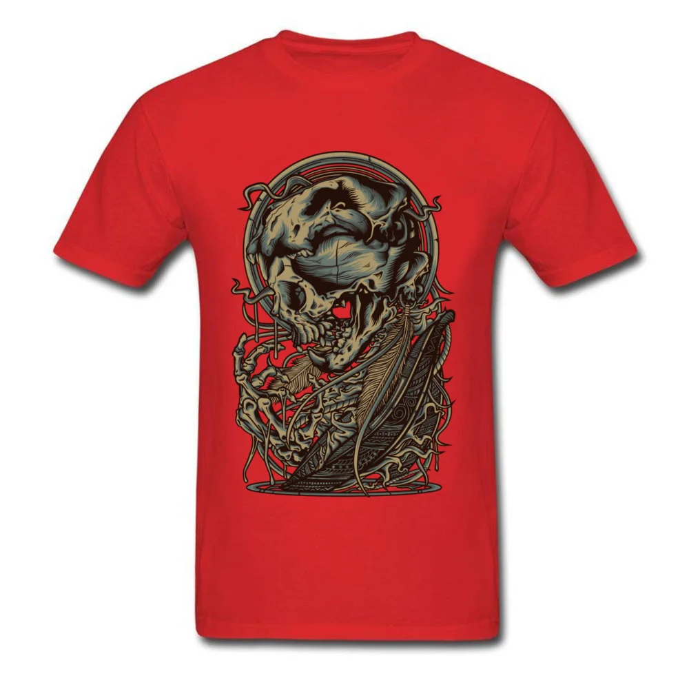 Black Design Short Sleeve Discount T Shirts for Men O-Neck 100% Cotton Tops Shirts Geek T-Shirt Curse Skull Rock Tshirts Custom #4