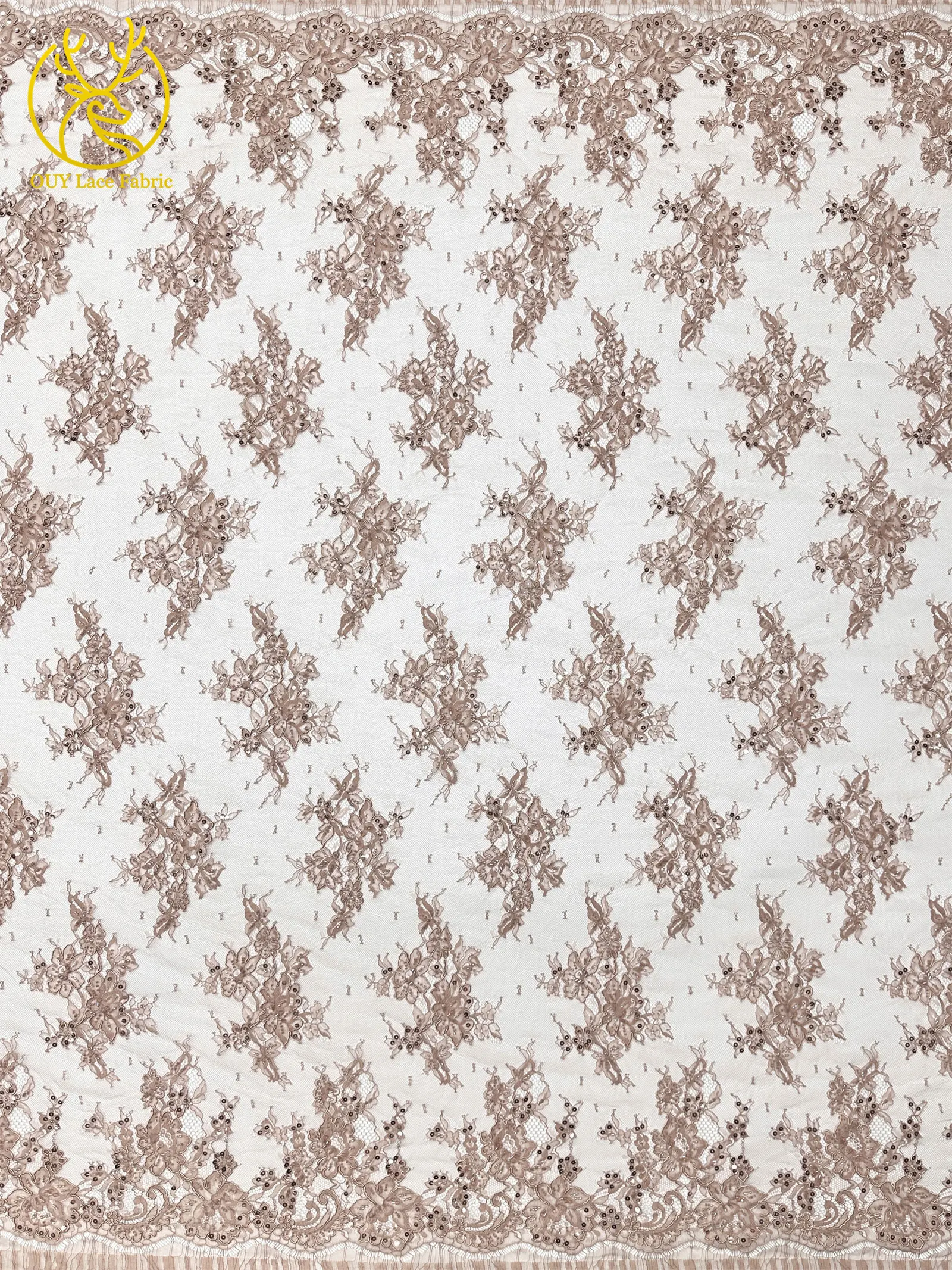 Elegante, exquisite, würdevolle, neue, modische, handgefertigte, perlenbesetzte, mit Pailletten bestickte Netzspitze, vollständig mit Perlen besetzt, für Damen-Hochzeitskleider – Detail 8