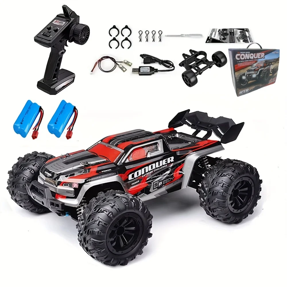 4WD RC Auto 1:16 2,4 GHz mit 38 km/h, Allrad Geländewagen mit LED, Drift Ferngesteuertes Auto Weihnachtsgeschenk