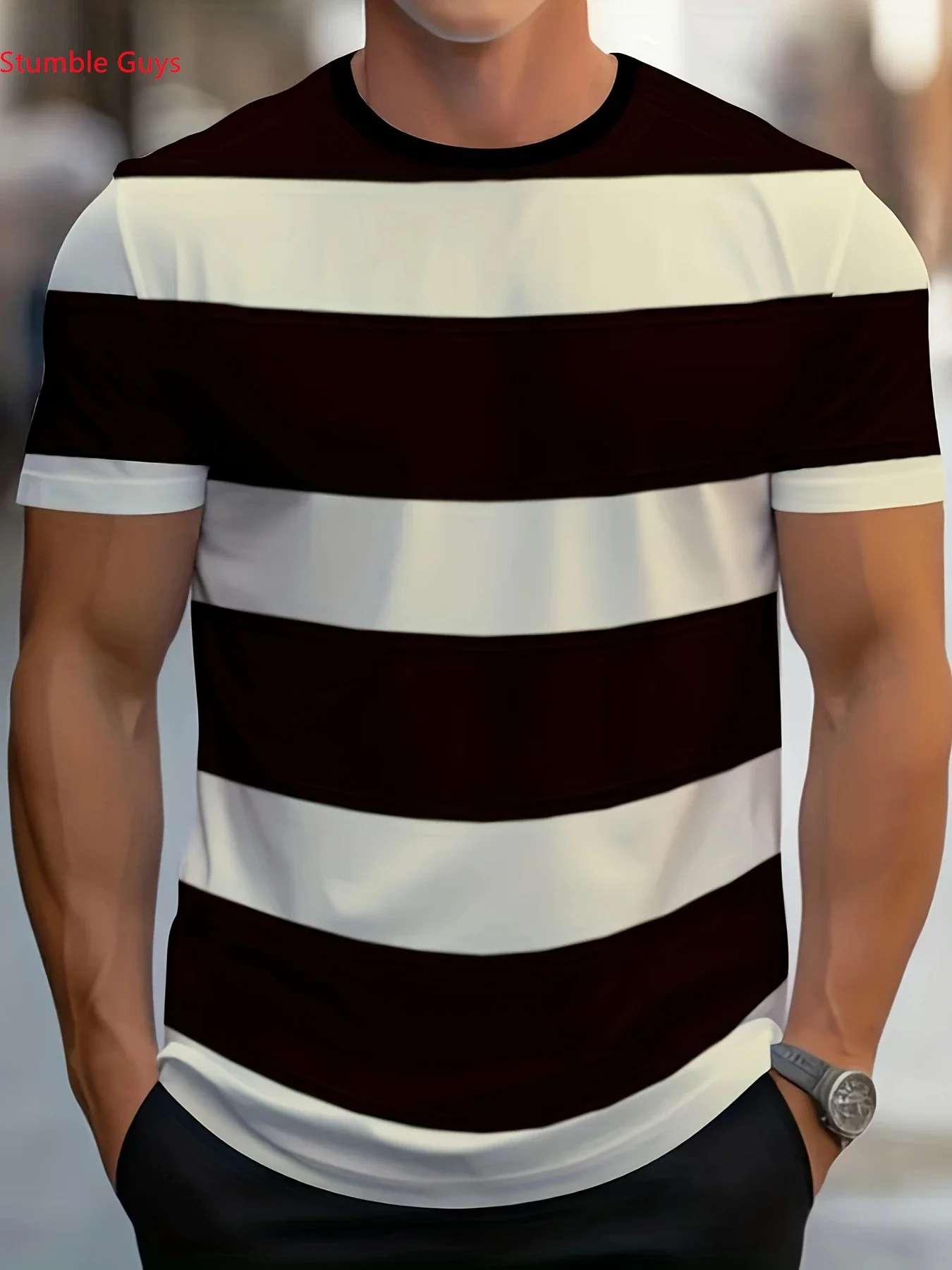 Modisches Urbanes Herren-Kurzarm-T-Shirt Sommer Lässiges Schnelltrocknendes Atmungsaktives Bedrucktes Jersey Street Sportswear Oberteil