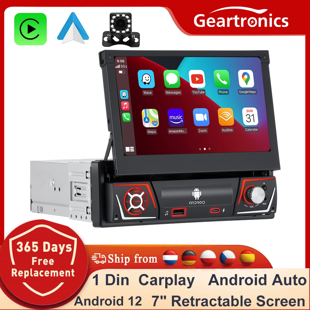 1 din Car Radio Android Carplay Auto Universal 7