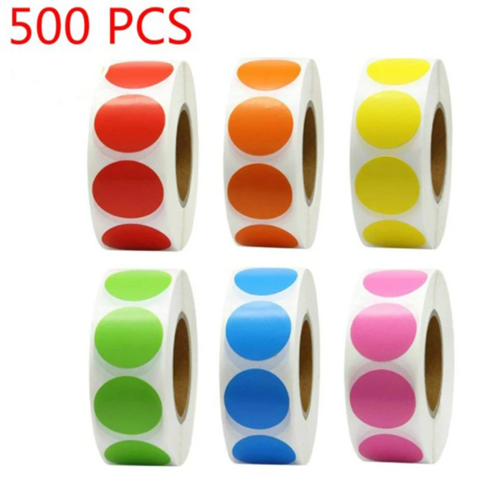 /Roll Office School Supplies Green Round 1 Inch Chroma Label Stickers Dot Labels Stickers Color Labels Stickers Mark stickers