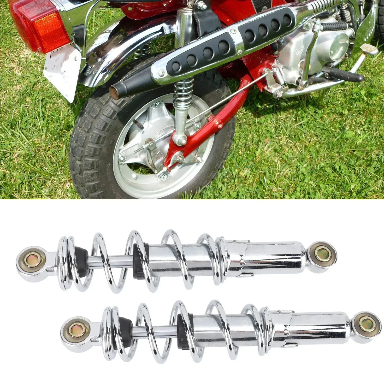 

1 Pair of 280mm Rear Shock Absorber 10mm Aperture Adjustable Damping Fit For Honda Monkey Motorcycle Z50 CT70 ST50