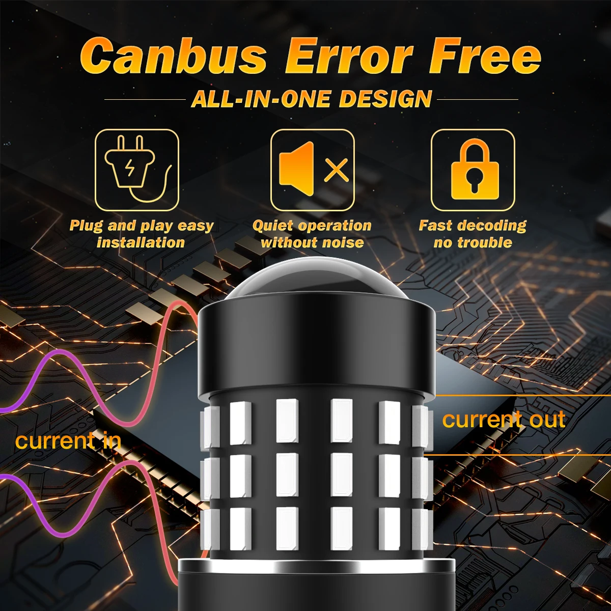 50 Pcs 1157 P21/5W BAY15d 3157 T25 LED Turn Signal Bulb 1200Lm 54PCS 3014 Chips Direct Replacement 7443 W21/5W 1156 P21W BA15S