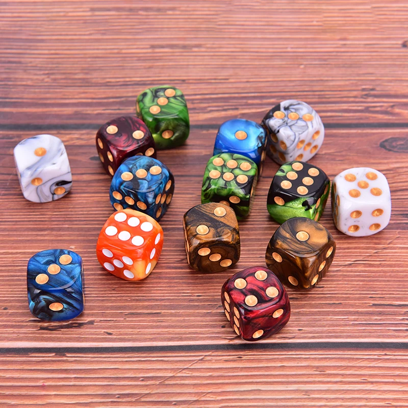 10pcs/set Round Corner Dice 6 Sided 16mm Dice Playing Table Bar Games