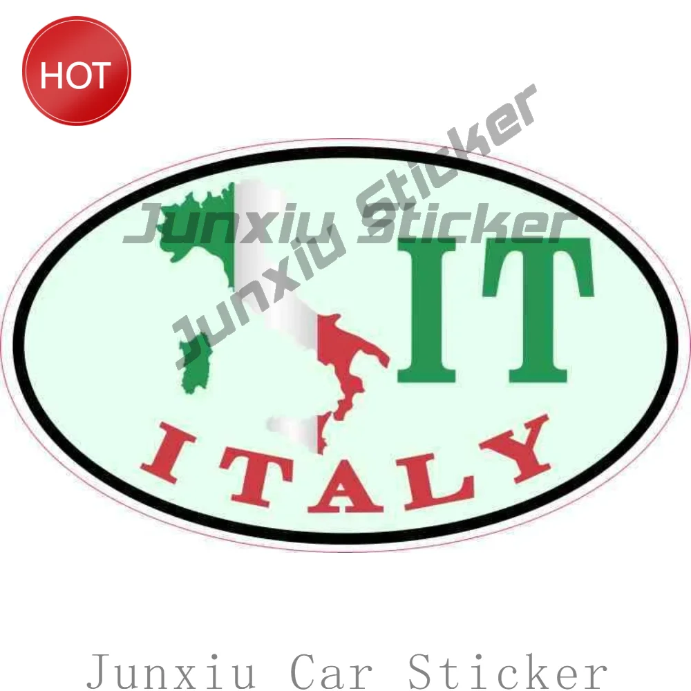Oval IT Italy Flag Map PVC Car Sticker Novelty Decal For Car Door And Rear Window Body Decoration Automotive Accessories