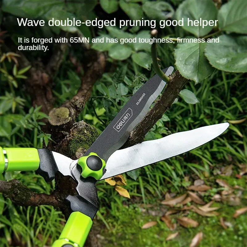 Deli Garden Long Pruner Set Telescopic Hedge Clippers Pruning Shears Soft Plant Branch Cutter Boxwood Trimmer Professional Shear