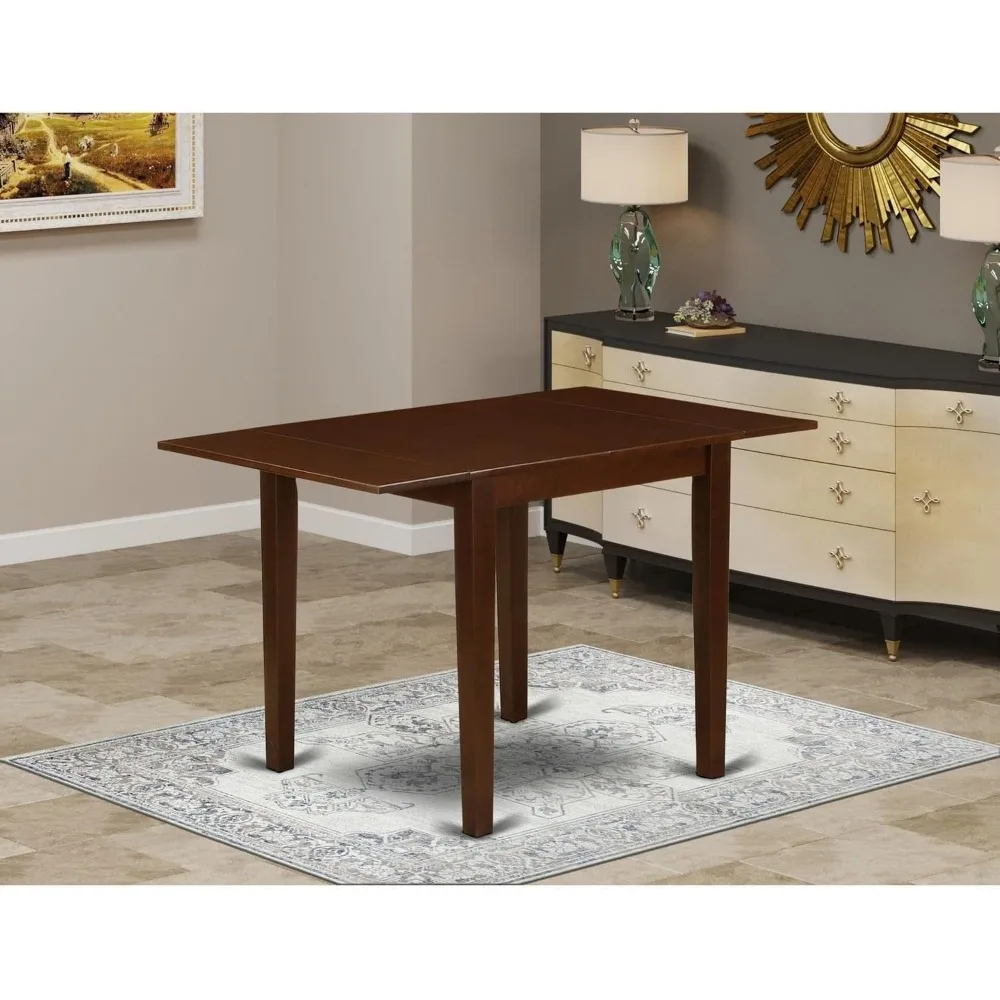 NDT-MAH-T Norden Kitchen Table - a Rectangle Dining Table Top with Dropleaf & Stylish Legs, 30x48 Inch, Maho