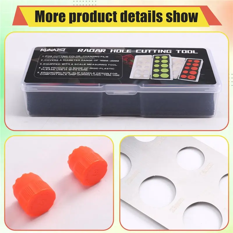 

[НОВИНКА! A93G] Набор трафаретов для виниловой пленки для оклейки автомобилей, 16-25 мм, круглые шаблоны для точной резки, инструменты для установки радар-детекторов