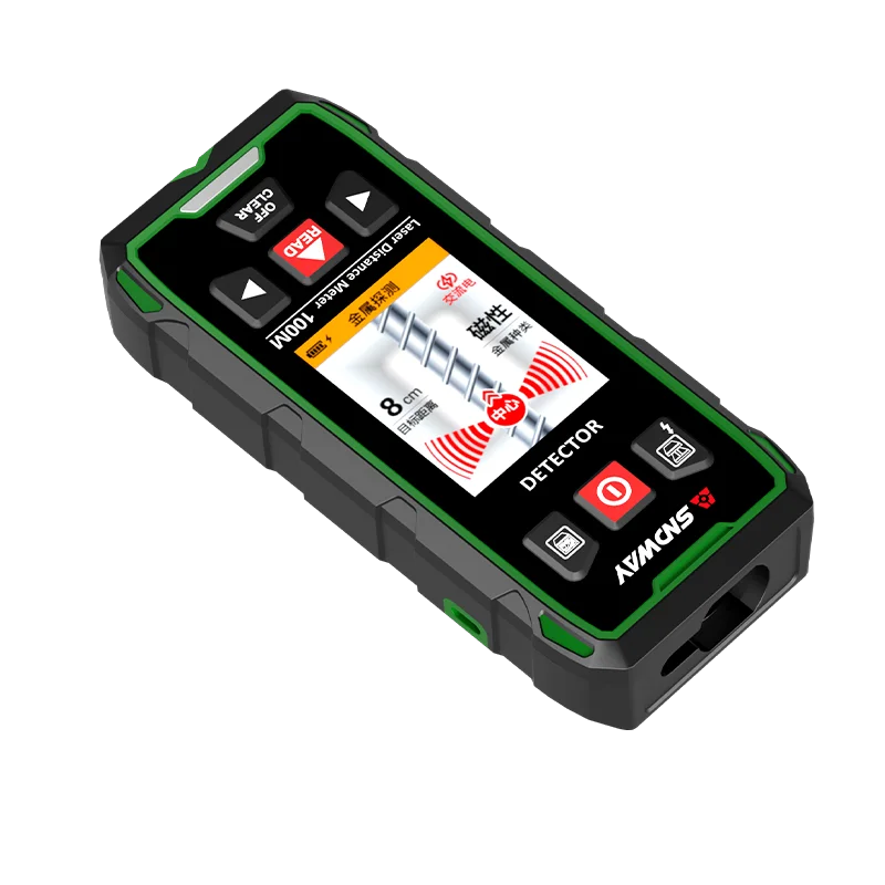 

SNDWAY SW-6100GT 120m Digital Laser Distance Meter 2-in-1 Wall Metal Wires Detector and Stud Finder Industrial Metal Detectors