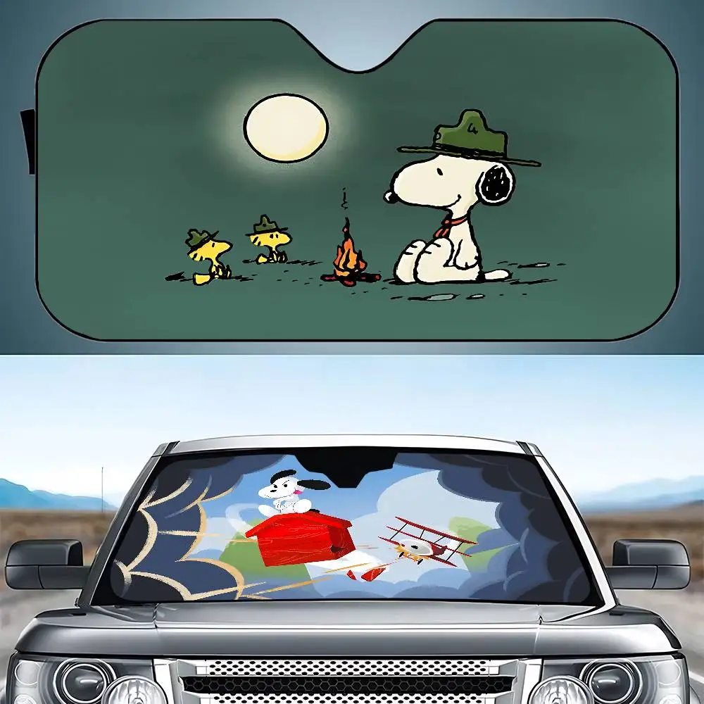 Cute Cartoon-S-sNoOPyS Kawaii Stylish And Trendy Windshield Sunshade, Car Windshield Cover, Car Sunshade Curtain Sun Protection