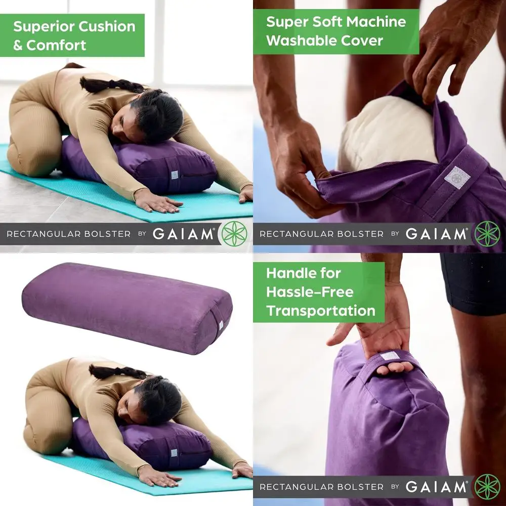 

Подушка-валик для йоги, медитации, массажа и поддержки спины - мягкая, дышащая, можно стирать в машине