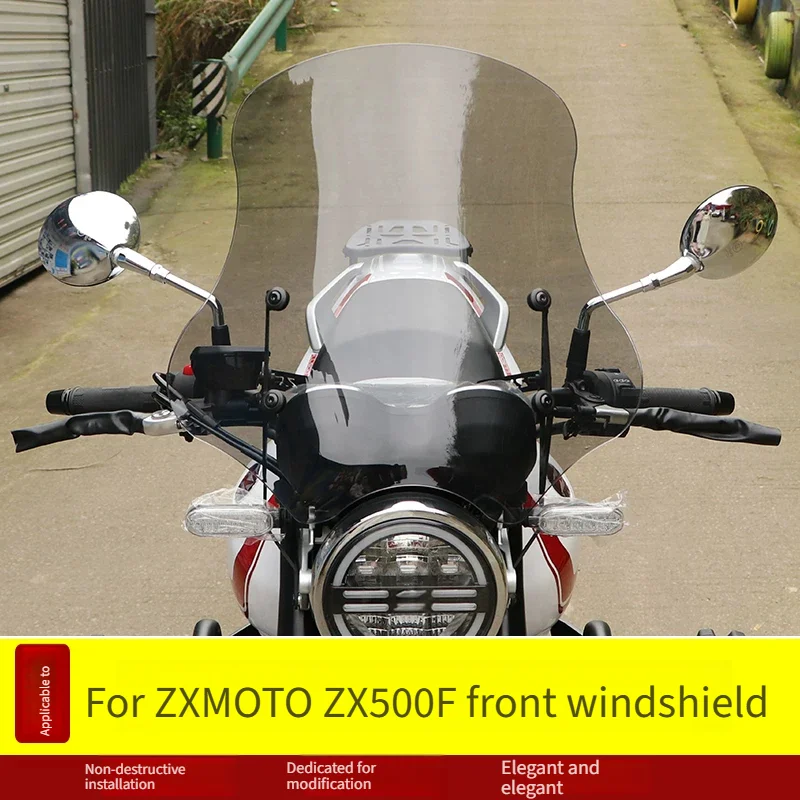For ZXMOTO ZX500F Motorcycle Raised Front Windshield Windscreen With Navigation Extension Crossbar Modification Accessories